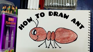 How to draw an ant step by step.