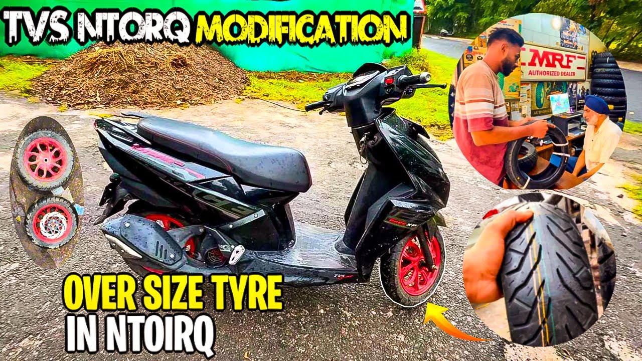 biggest tyre installed in ntorq || crazy look 😱😱 || ntorq modification