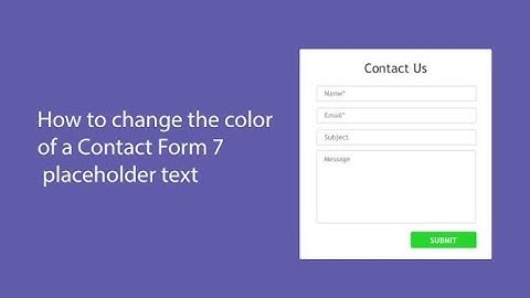 How to change contact form 7 placeholder text color
