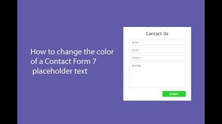 How to change contact form 7 placeholder text color