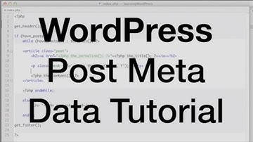 WordPress Post Meta Data Tutorial  2019
