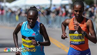 Best last mile EVER? Jepchirchir and Yeshaneh's UNBELIEVABLE Boston Marathon finish | NBC Sports