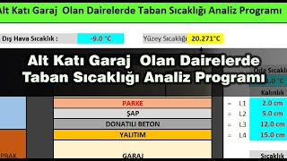 Alt Katı Garaj  Olan Dairelerde Taban Sıcaklığı Analiz Programı
