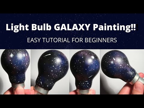 tryk høst perle Simple GALAXY Painting on a LIGHT BULB!! EASY Tutorial for Beginners:  Acrylic Sponge Painting Galaxy - YouTube