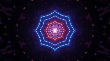 Neon Star Tunnel and Abstract Glow Particles 4K Moving Background Video