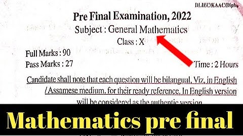 class 10 maths pre final question paper 2022||maths pre final question paper 2022