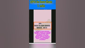 Trick to learn order41-51of cpc#shorts#viralvideos#cpc in less than 1 min