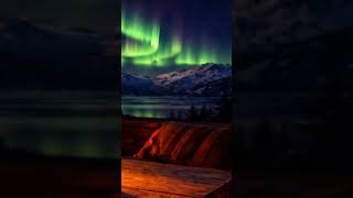 Northern Lights Outside a Cozy Window 🌌 #1hour #cozyambience #cozywinternight