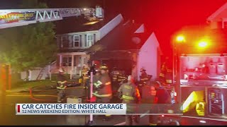 Car explosion starts fire in White Hall home