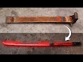 Forging a GLOWING KATANA from a Rusty Leaf Spring (ASMR)