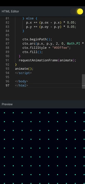 🌌 Gravity Grid — An Interactive Matrix That Bends Toward You #coding # ... image.