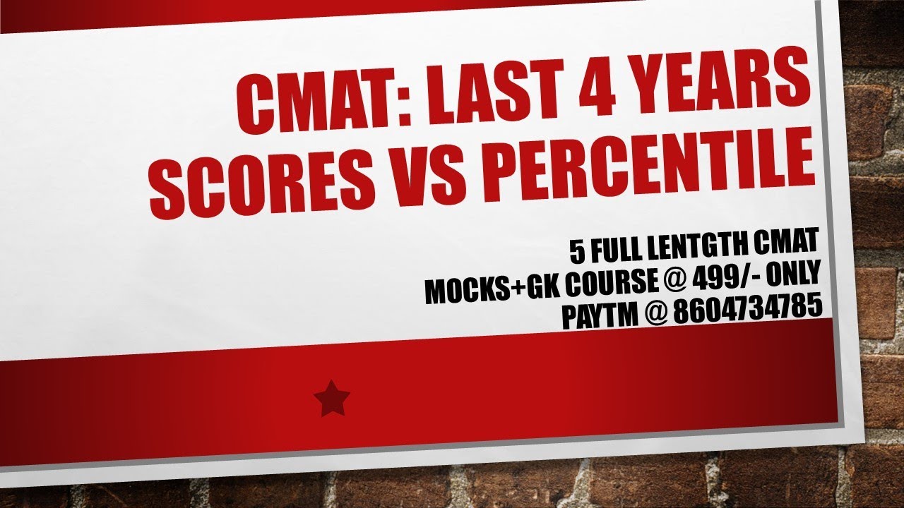 CMAT Exam Past 4 Years Score VS Percentile Comparision YouTube