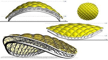 BIM - Revit 3D Organic Form 04 Tensile Structure