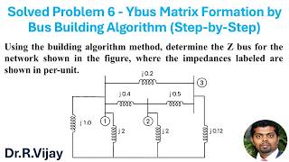 Solved Problem 6 - Ybus Matrix Formation by Bus Building Algorithm (Step-by-Step)