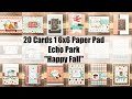 20 Cards 1 6x6 Paper Pad | Echo Park Happy Fall Paper Pad | 12x12 Sticker Sheet | DIY Fall Cards