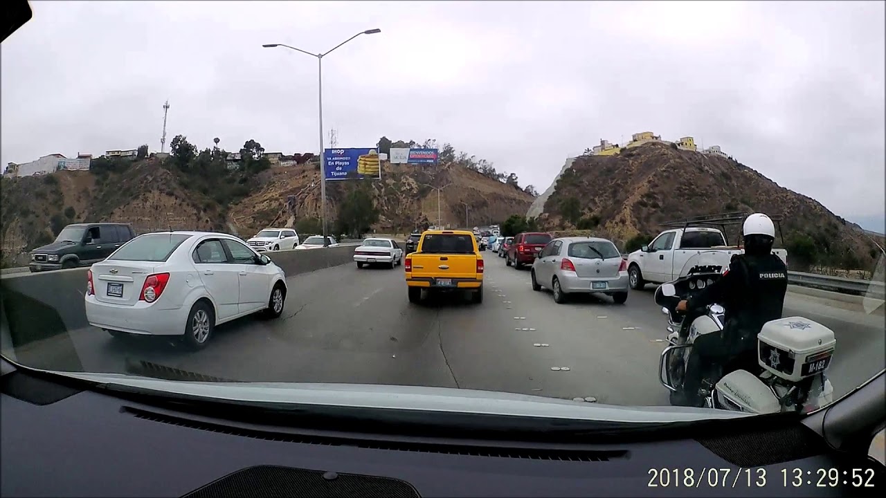 Border Crossing Driving from San Diego to Tijuana at USMexico Beach Border YouTube