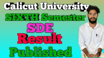 #calicutuniversity #sde #sixthsemester #sixthsemestersde #result #published