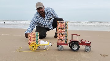Mini Tractor Bull cart Parle-G Biscuits loading Tractor Videos