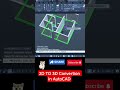 2D to 3D Conversion using AutoCAD#autocad #shorts