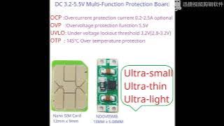 NDOV05MB 3.3-5V 0.2-2.5A Overvoltage Overcurrent Protector OCP OVP UVLO OTP 18650 Lion Lifepo4 NIMH