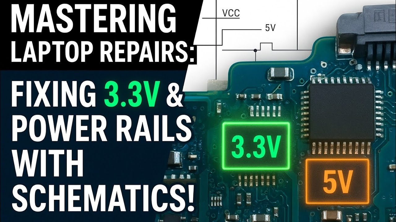 Mastering Laptop Repairs: Fixing 3.3v & 5v Power Rails with Schematics