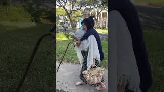 Young Girl Rocks Spooky Grandma Costume for Halloween