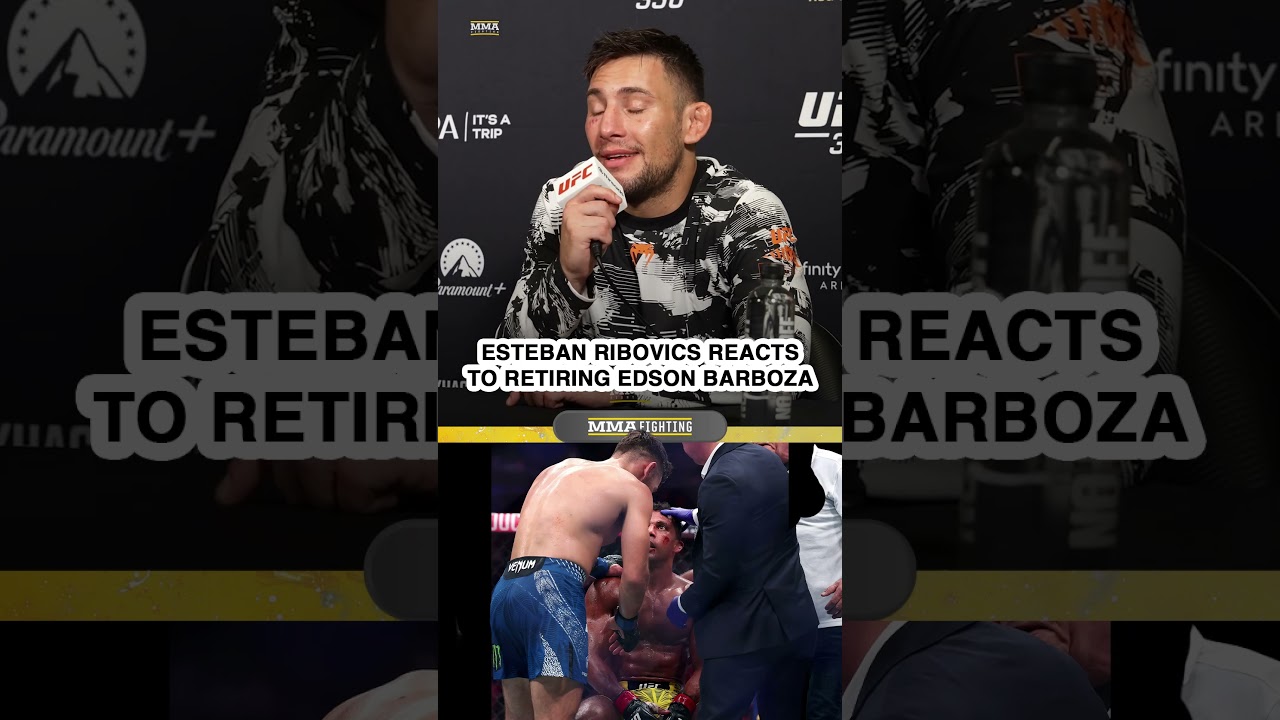 Esteban Ribovics REACTS to RETIRING Edson Barboza at UFC 330 | MMA Fighting