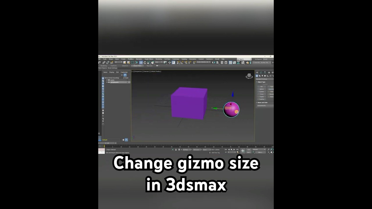 How to change gizmo size || 3ds max   || Malayalam tutorial 