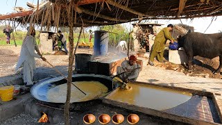 Beautiful Old Culture and Traditional Village Life of Punjab Pakistan || Making Jaggery Gurr