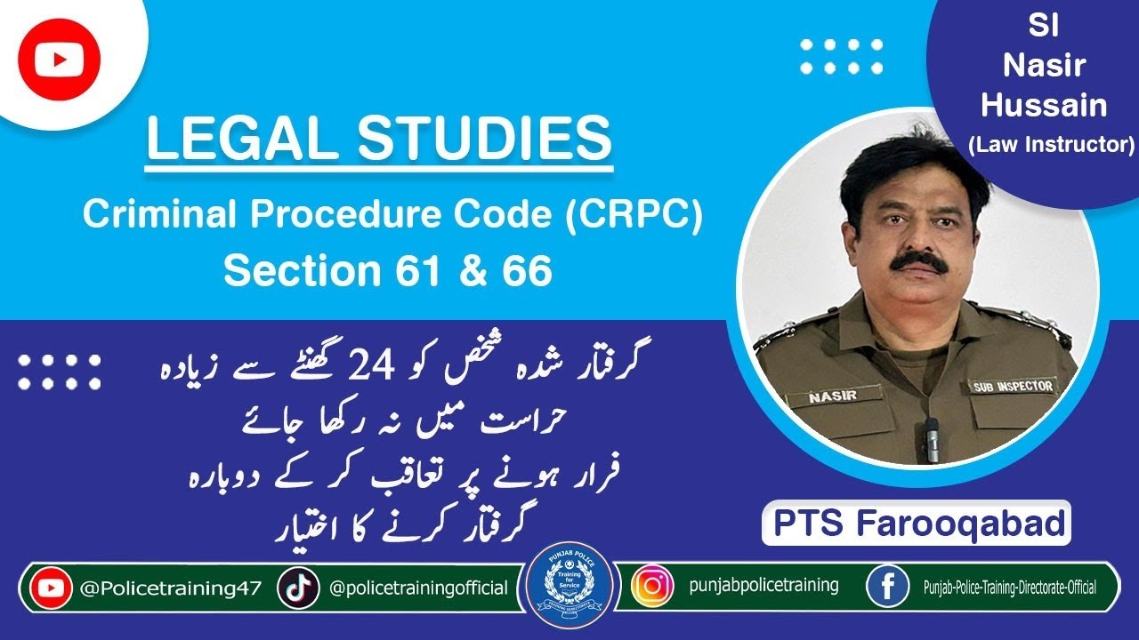 Code Section 61 Section 61 & 66 Of CrPC 1898 (Urdu) - YouTube