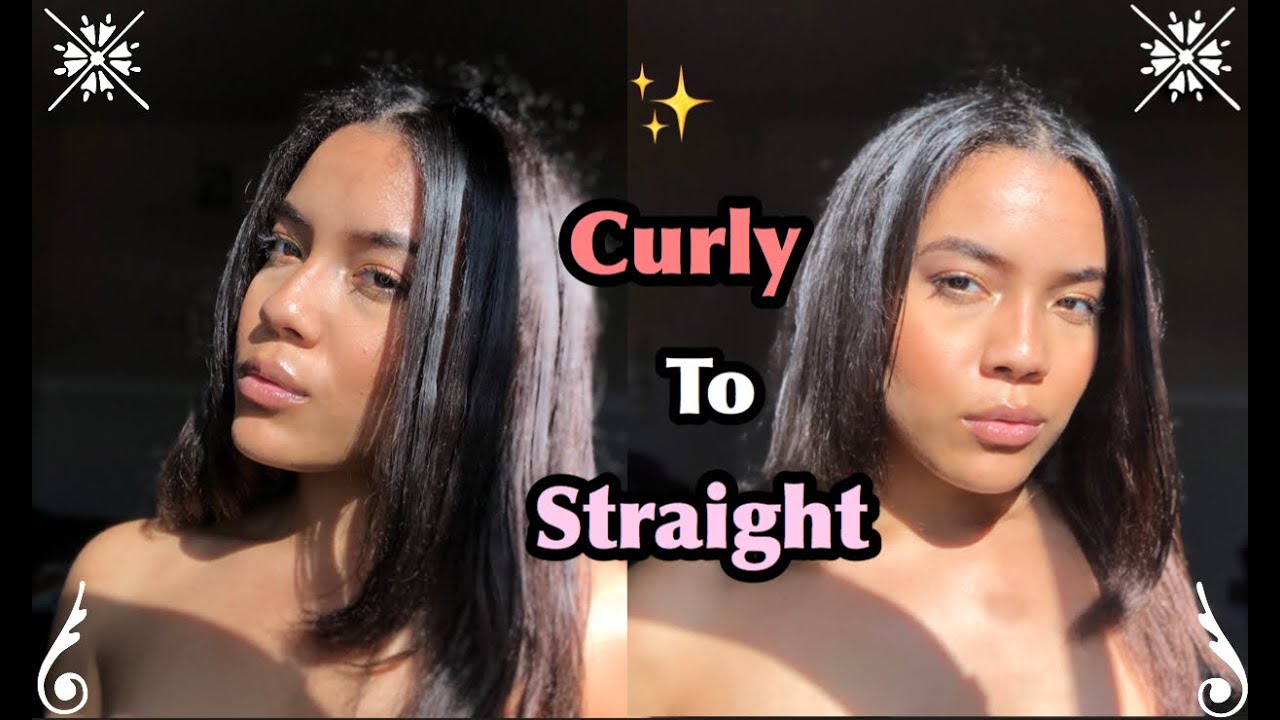 How To Straighten Curly Hair Curly To Straight YouTube