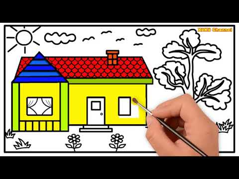 Vẽ Tranh Ngôi Nhà Đơn Giản | Tô Màu Đẹp | How To Draw A Simple House -  YouTube