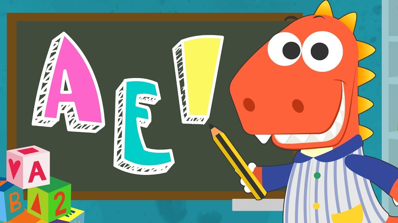 Aprende con Eddie las vocales 👩‍🏫 Eddie el dinosaurio aprende las vocales con sus juguetes