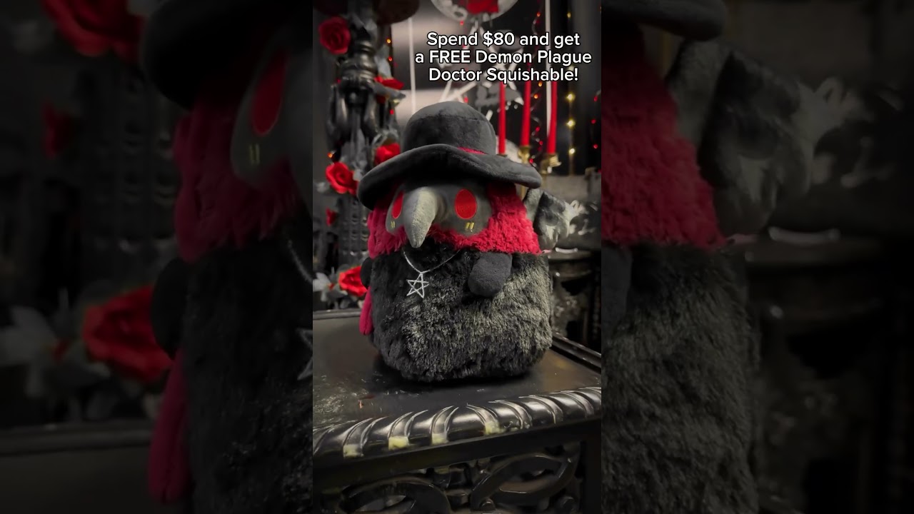 Get a free Mini Demon Plague Doctor Squishable when you spend $80! www.blackcraftcult.com 🖤💀
