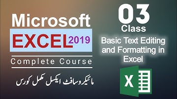 Class 3 | Basic Text Editing and Formatting in Excel | Microsoft Excel 2016 Complete Course