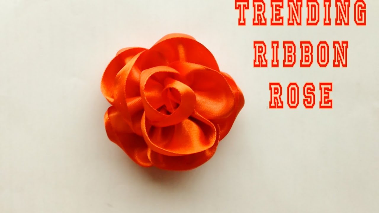 Ribbon Rose DIY ribbon flower How to make ribbon rose YouTube