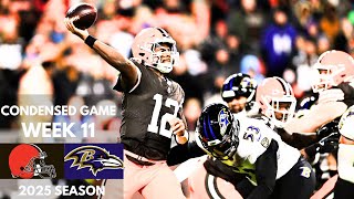 Browns vs Ravens 2025 Week 11 Condensed Game | NFL Highlights