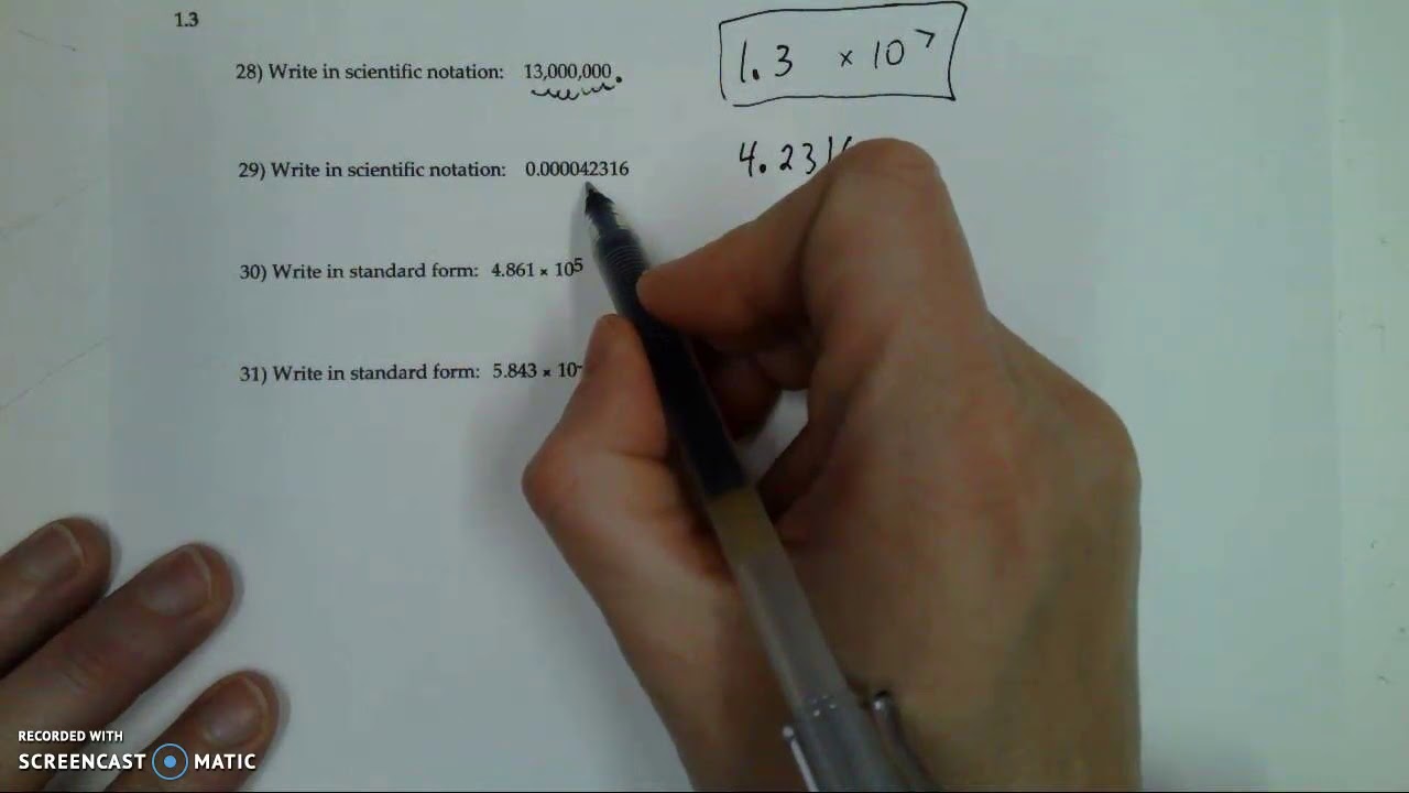 107 1-3 scientific notation - YouTube