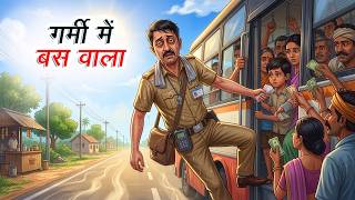 गर्मी में बस वाला | Garmi Me Bus Wala | Hindi Kahaniya | Animated Stories