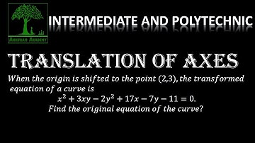 FIRST YEAR INTERMEDIATE  TRANSLATION OF AXES