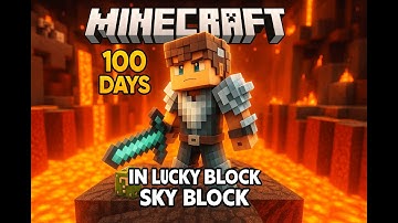 I Survived 100 Days In Lucky Block Sky Block!  #minecraft #shortsfeed #shorts