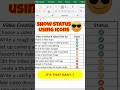 Let Icons do the Talking in Excel | Icon sets| #shorts