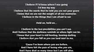 Christina Perri - I Believe lyrics on screen