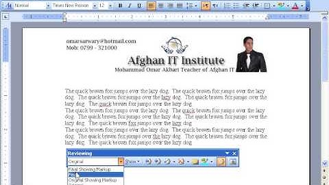MS Word 2003 Part 19) Tools Menu in Dari / Farsi Omar Akbari