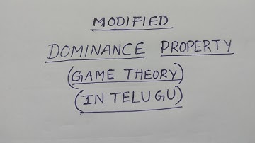 Modified Dominance Property || in Telugu || - BSc Statistics