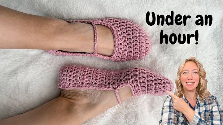 🩰 Cozy Crochet Ballet Slippers in Under an Hour! (Free Pattern)
