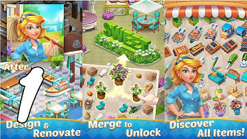 Merge Town - Decor Mansion Gameplay Walkthrough #1 (Android, IOS)