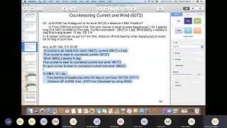 Chart Work Class 08 (Counteracting Current and Wind)