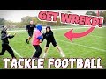 WORLD'S MOST ENTERTAINING BACK YARD TACKLE FOOTBALL GAME!! (IRL FOOTBALL MATCH)