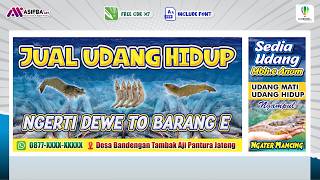 🦐 Membuat Desain Banner Jual Udang Hidup: Editable di CorelDRAW X7